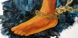 soul-freedom-chained-acrylic-painting-depicting-chained-foot-fetters-impressionist-style-by-ishrath-humairah-khalil-gibran-poem-inspired1